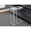 Monarch Specialties Accent Table - White Metal With Frosted Tempered Glass I 3037